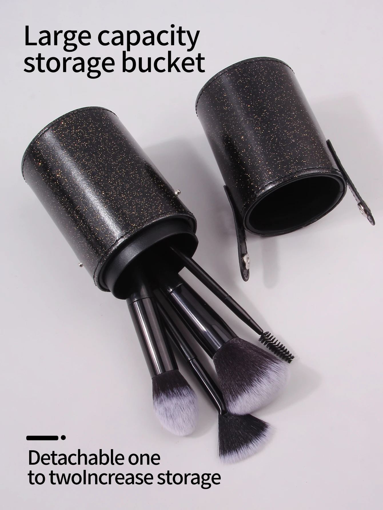 PU Leather Makeup Storage Holder Cosmetic Cup Case Box for Makeup Brush Pen PU Leather Travel Makeup Brushes Holder Storage