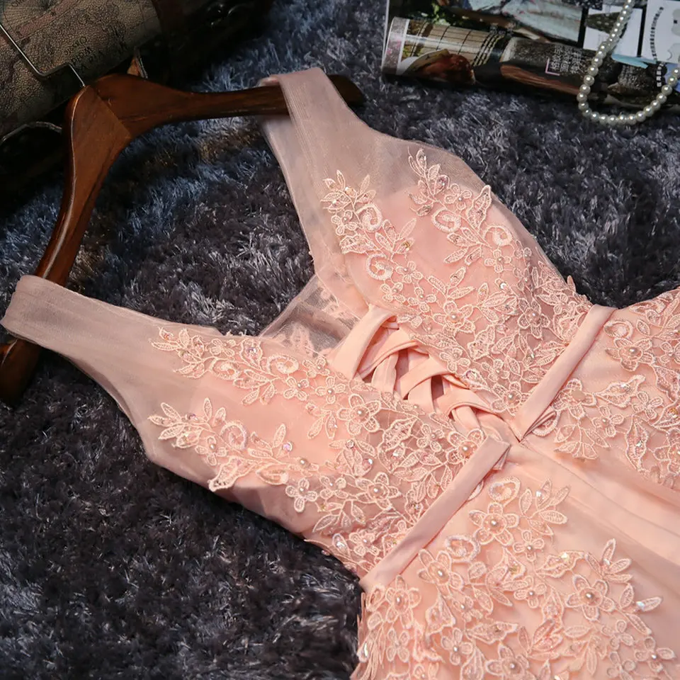 2026 New Pink V Neck Short Plus Size Prom Dress Women Elegant Mini Party Evening Dresses Formal Banquet Wedding Guest Gown
