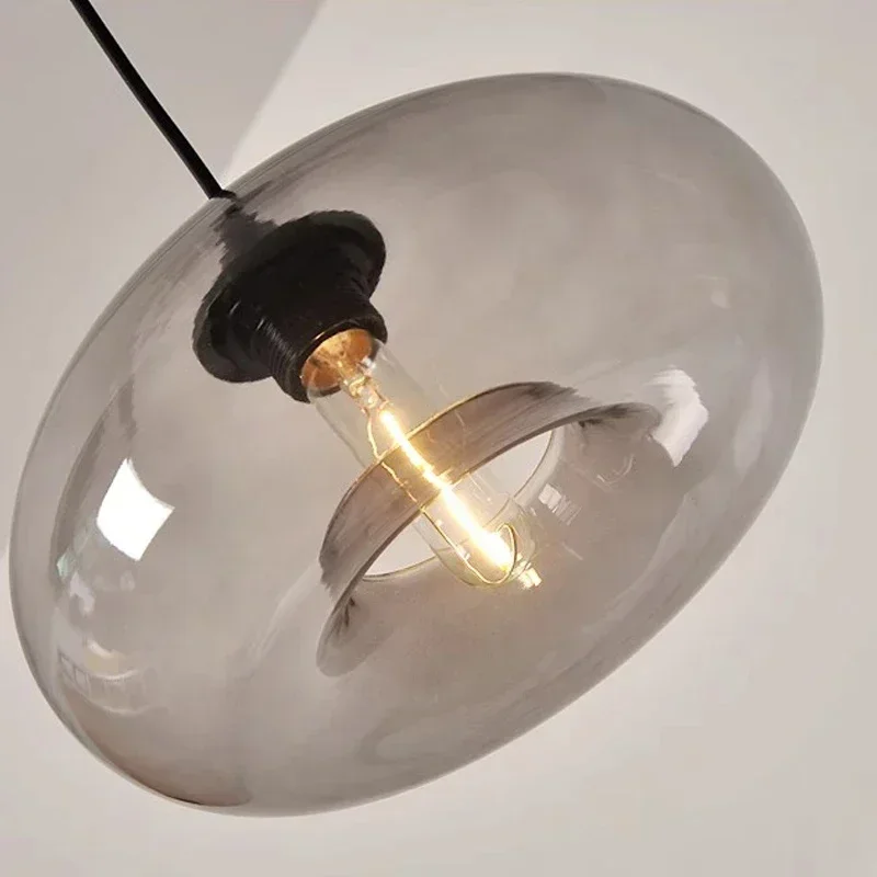 Luminaire suspendu en verre de couleur nordique pour restaurant, îlot de cuisine, chambre à coucher, décoration intérieure, luminaire LED durable, lustres modernes