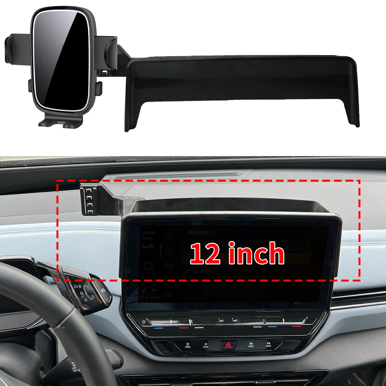

fit for Volkswagen ID. Buzz Cargo 2022 2023 2024 Custom Fit Phone Holder Mount Dashboard Screen Base No Drill Car​​ accessoires
