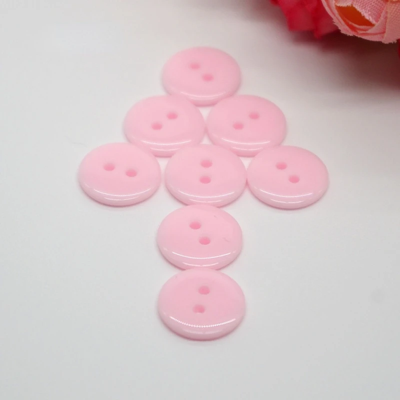 Sewing Buttons Pink 2 Holes 12.5mm Resin Buttons Flatblck Scrapbooking  embellishments for clothing sewing accessories