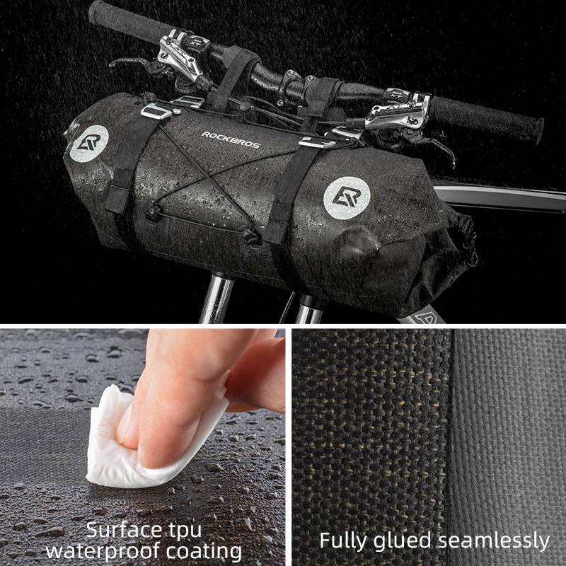 ROCKBROS Big Capacity Bike Bag Waterproof Front Tube Cycling Bag MTB Handlebar Bag Front Frame Trunk Pannier Bike Accessories