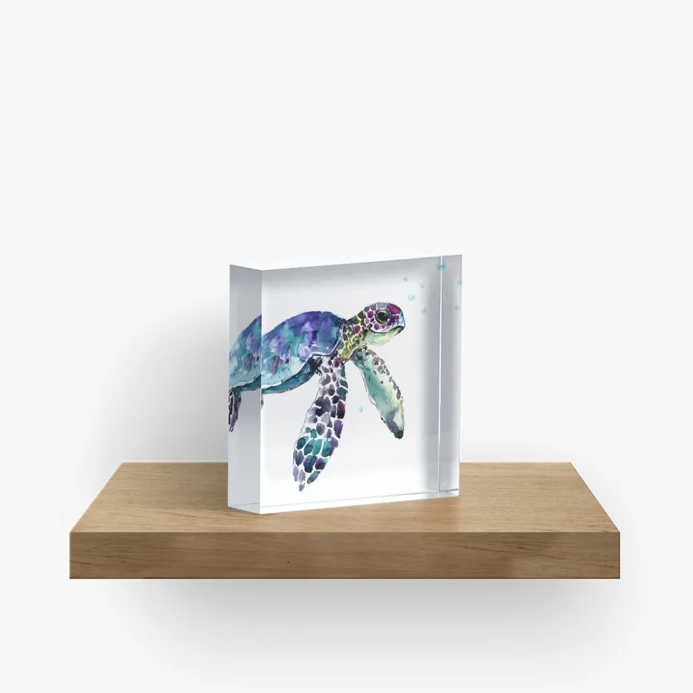 Sea Turtle  Acrylic Block Pad Bedroom Cute Home Print Wedding Photos Decoration Art Board  Transparent Fashionable Clear Decor