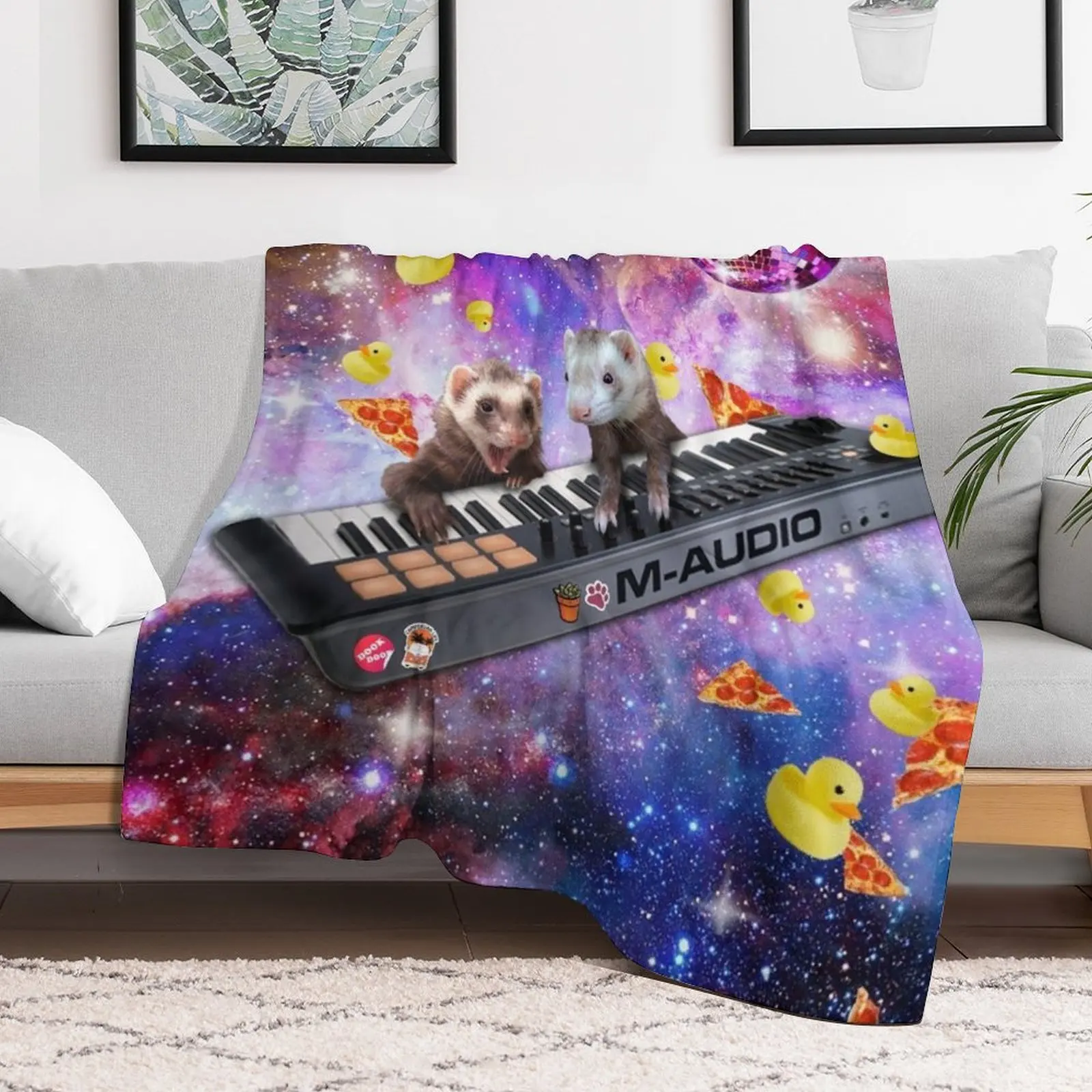 Galaxy Disco Ferrets Throw Blanket Soft Breathable Blanket for Night Sleeping