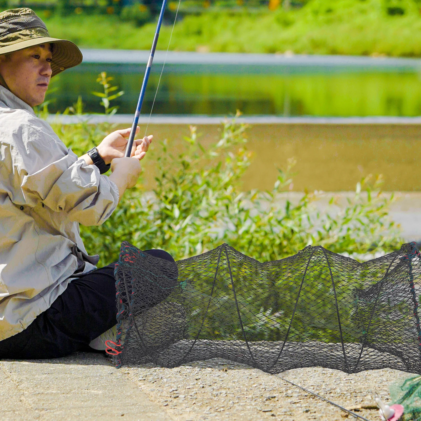 

Round Spring Cage Fishing Net Nets Shrimp Crab Accessories Multifunctional Catcher Collapsible Trap