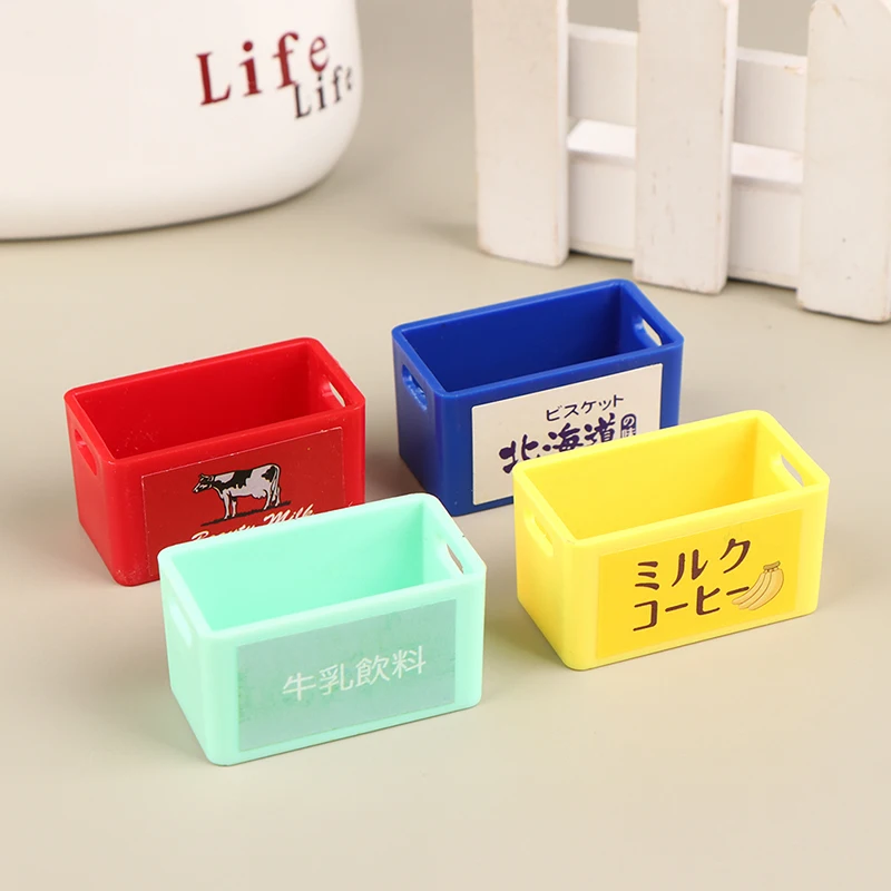 1Pc Dollhouse Miniature Simulation Milk Basket Modle Kitchen DIY Doll House Accessories