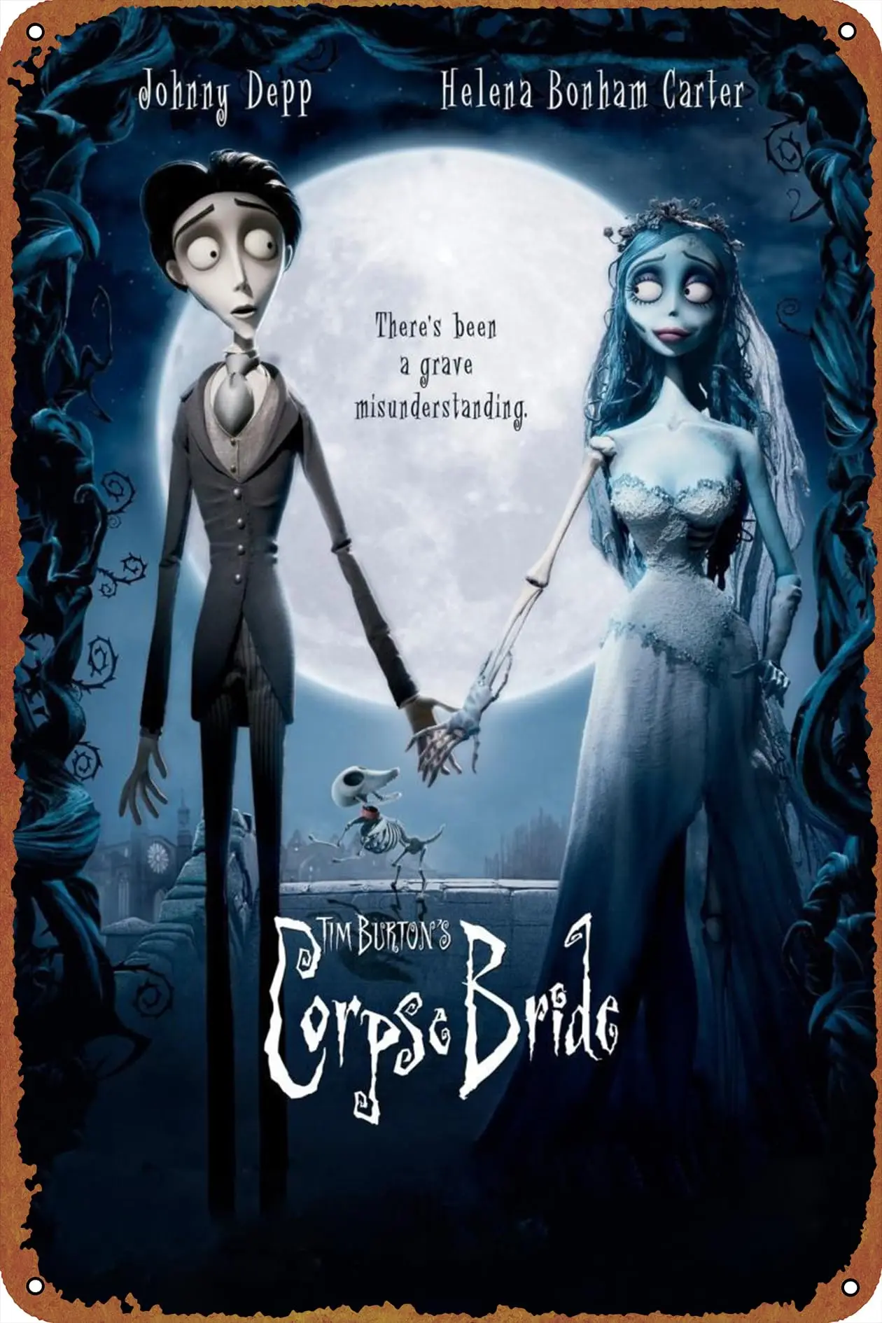 Corpse Bride Tin Sign Retro Metal Poster Art Wall Home Decor 8x12 Inches