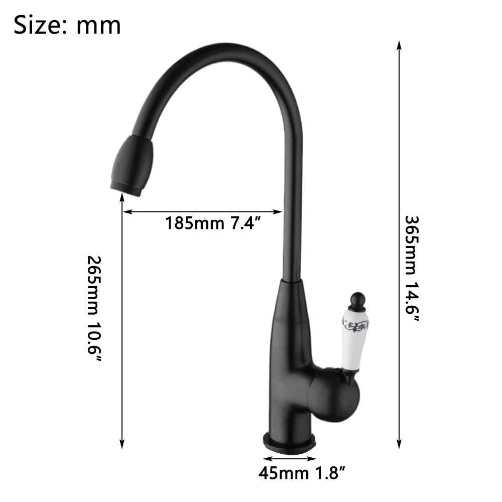 Torayvino Black Bathroom Basin Faucet with Porcelain Ceramic Single Handle Cold and Hot Torneira Deck Mounted Sink Mixer Tap