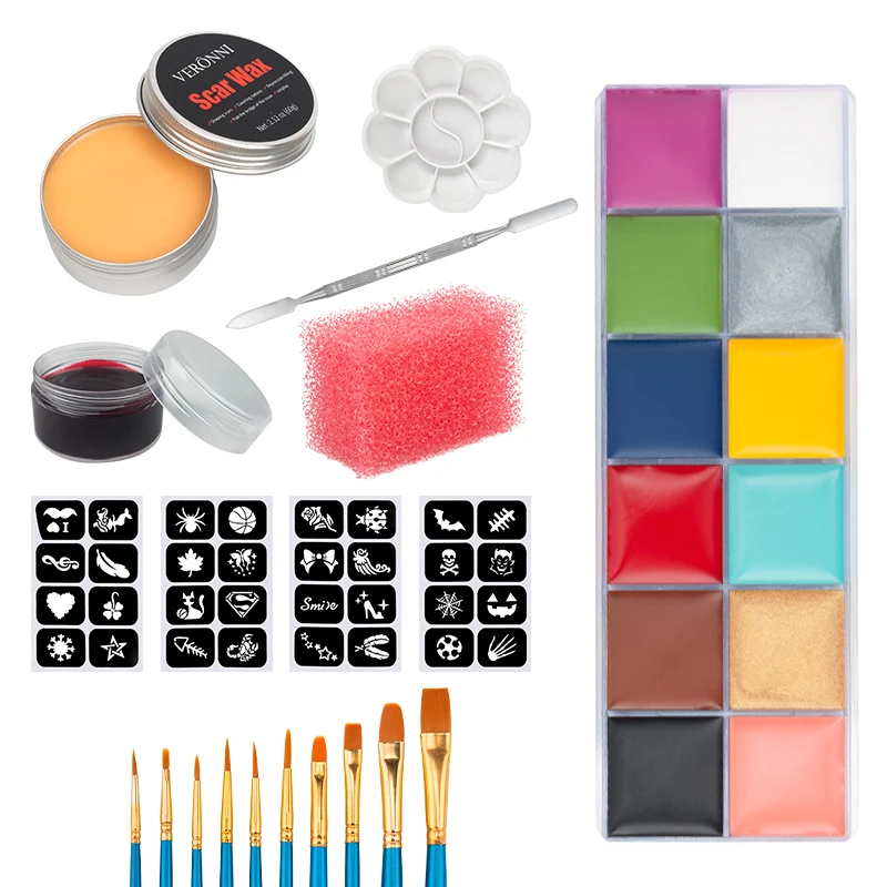 Special SFX Body Paints Kit Halloween Football Kids Party Face Eye MakeUp Brush Set  Face Paint Waterproof Maquiagem No Toxic