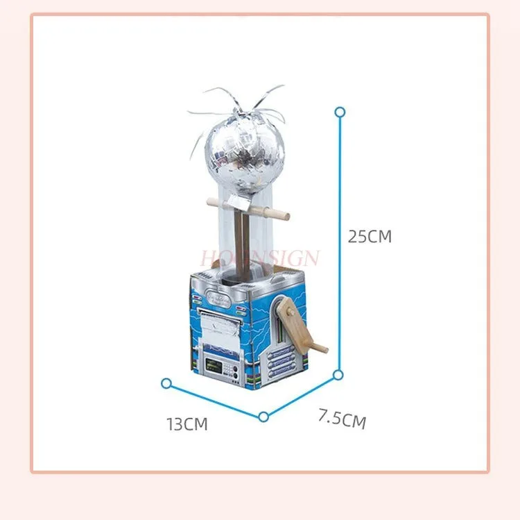 1set Hand cranked electrostatic generator model accelerator principle device DIY physics science small experiment