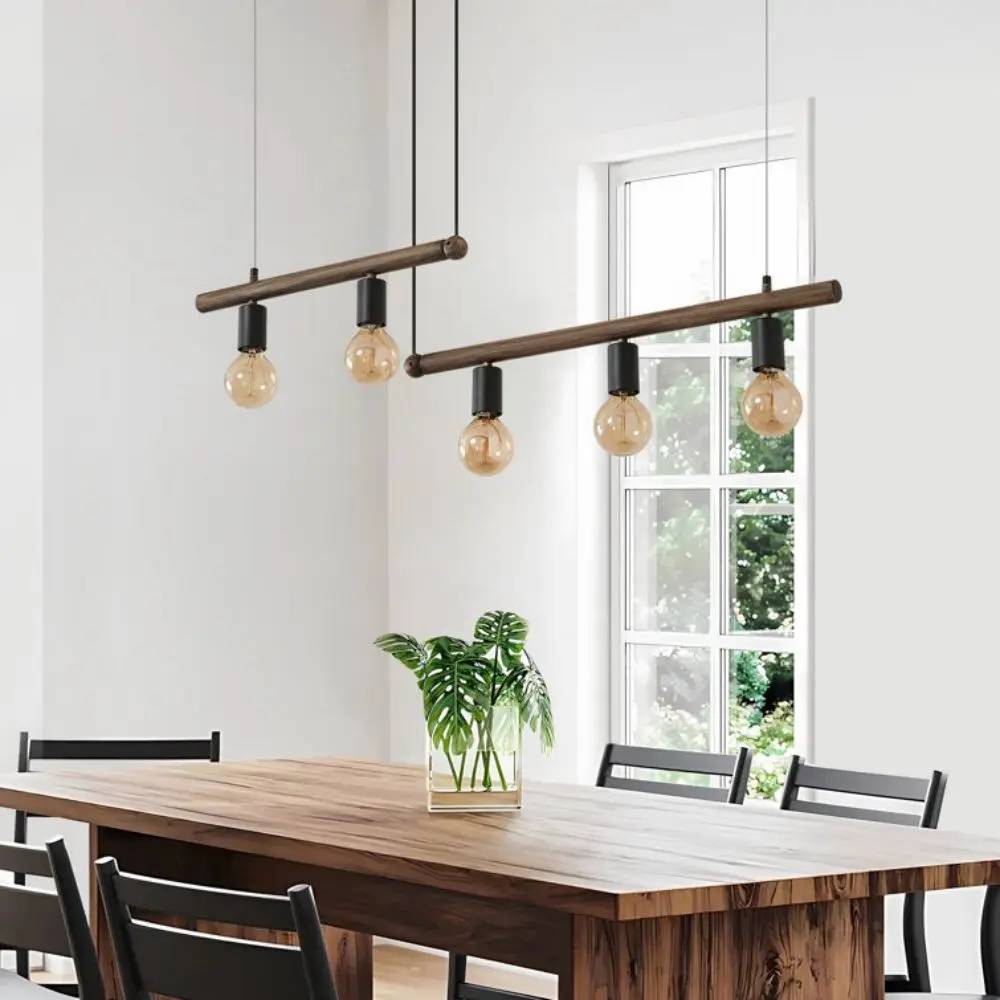 

5-Light Kitchen Island Long Stool Pendant Light Without Light No Bulb