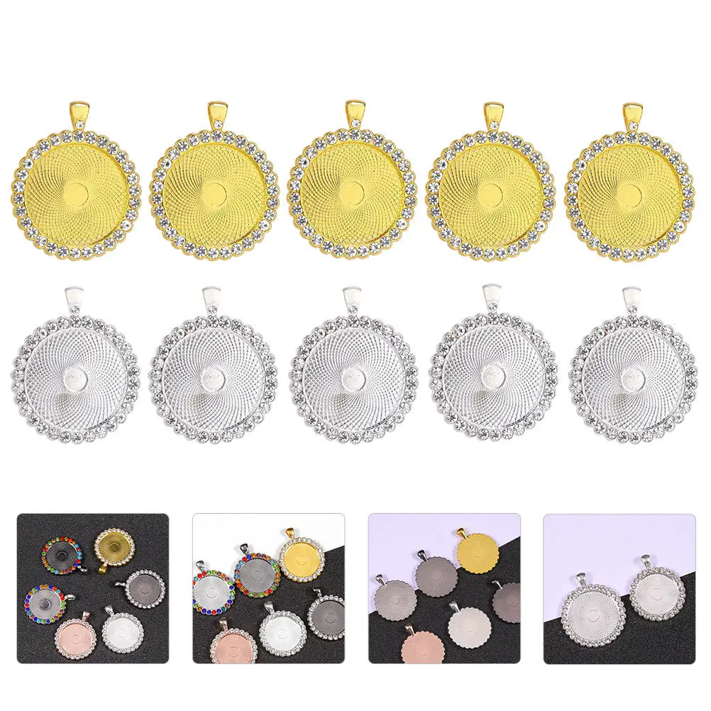 

10 шт. подложек для изготовления подвесок, круглые основы для подвесок с оправой для рукоделия, аксессуары для создания украшений из смолы, подвески для фотографий, товары для творчества