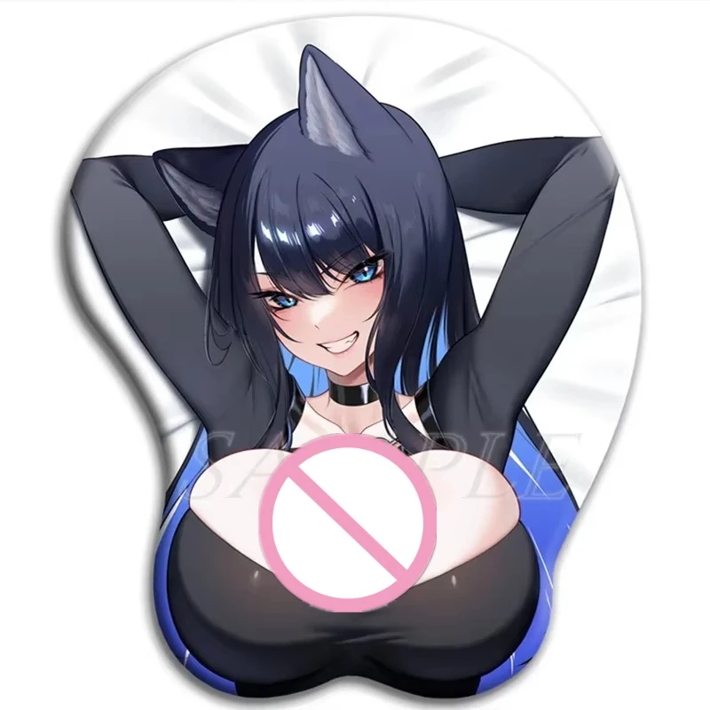Zepwran Animal Ears Mouse Pad Anime Fox Cat 3D Oppai Kawaii Gaming Mousepad with Soft Silicone Wrist Rest  Gamer Mat