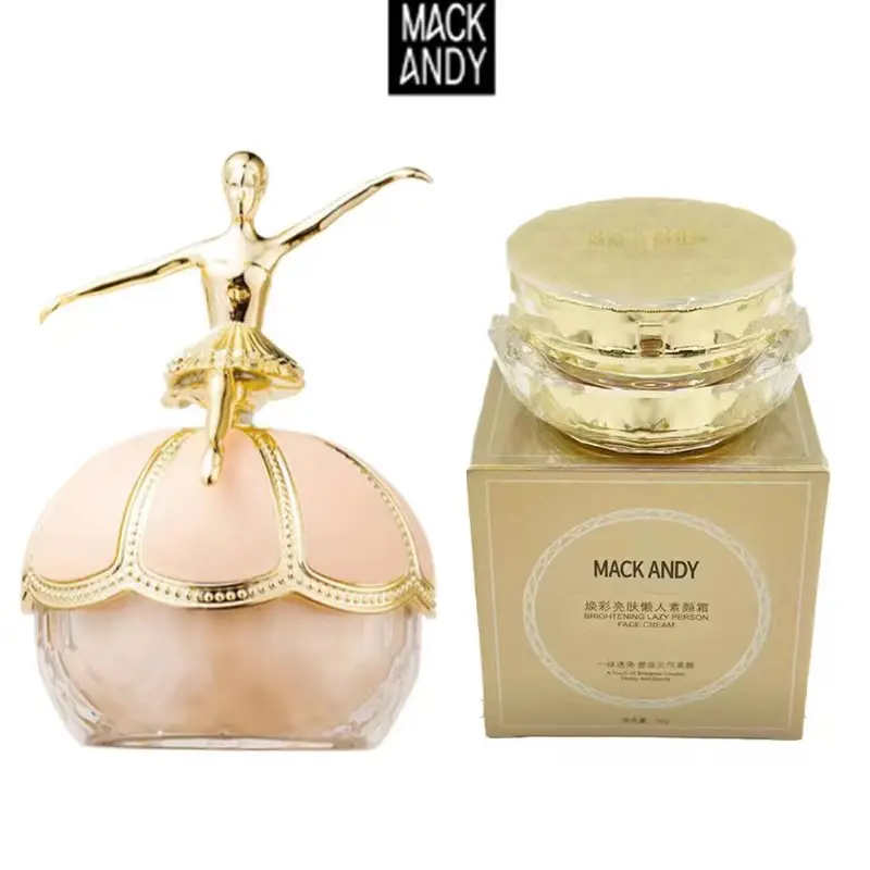 MACK ANDY Ballet Little Golden Man Makeup Setting Powder And Lazy Skin Brightening Cream Concealer Whitening Facial Cosmetic Set