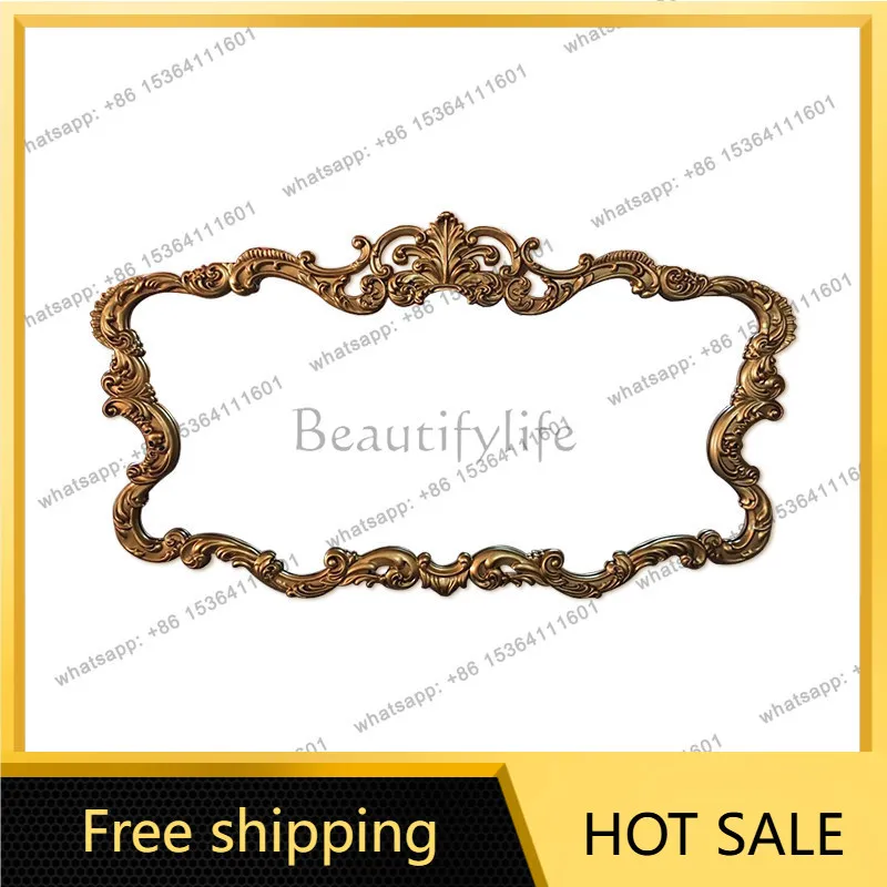 Bathroom special vanity mirror French light luxury carved bathroom wall-mounted vanity mirror