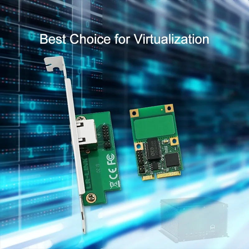LREC2206PT Mini PCI-E Gigabit Placa de rede Lan Placa Intel I210 Ethernet Mini adaptador de rede de cobre de porta única