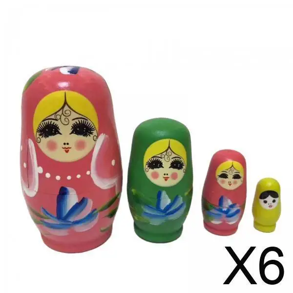 

Handmade Wooden Matryoshka Doll Set Traditional Penguin Nesting Dolls for Girls Kids Toy Home Decor Festival Present