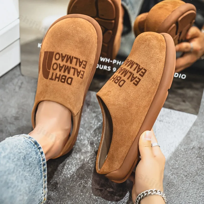 

2025 Summer New Men's Casual Half Slippers Outdoor Beach Comfortable Casual Sandals Fashion Trend Slip on Soft soled Draggings