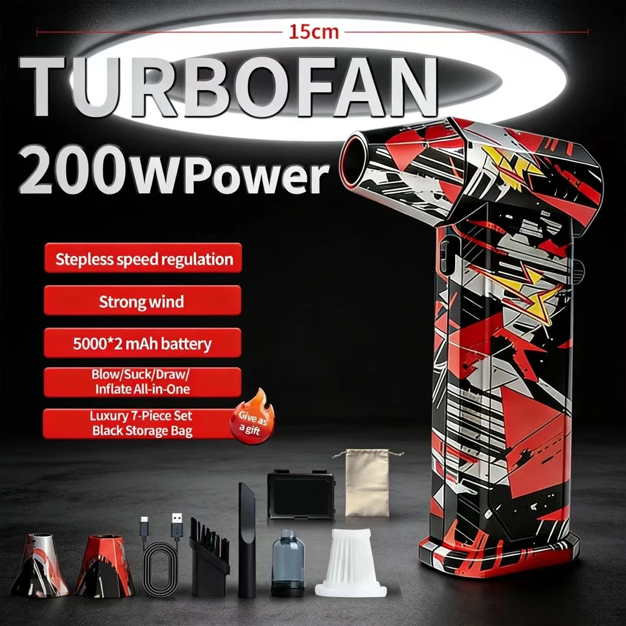 

X9 Turbo Jet Vacuum Cleaner, 650000 RPM High-Speed Blower, Wireless Compressed Air Dust Remover