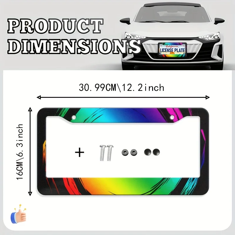 A Beautifully Crafted And Durable Car License Plate Frame, Waterproof And Easy to Clean, Suitable for Friends And Family