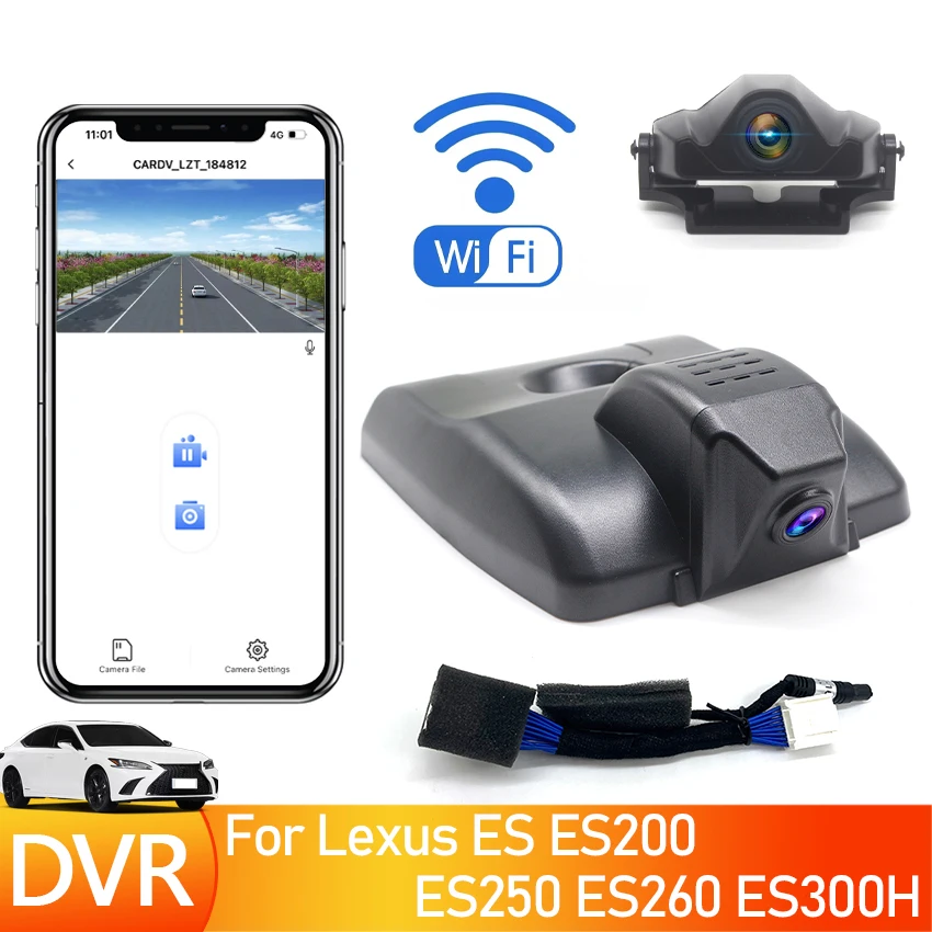 

New!Hidden Car Dash Cam For Lexus ES ES200 ES250 ES260 ES300H 2019 2020 2021 2022 2023 Plug and play Car DVR Wifi DashCam Camera