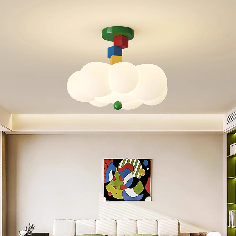 Children's Room Cloud Ceiling Lights LED PE Cloud Light Modern Warm Baby Room Nursery Girl Boy Bedroom Decor Ceiling Lamps