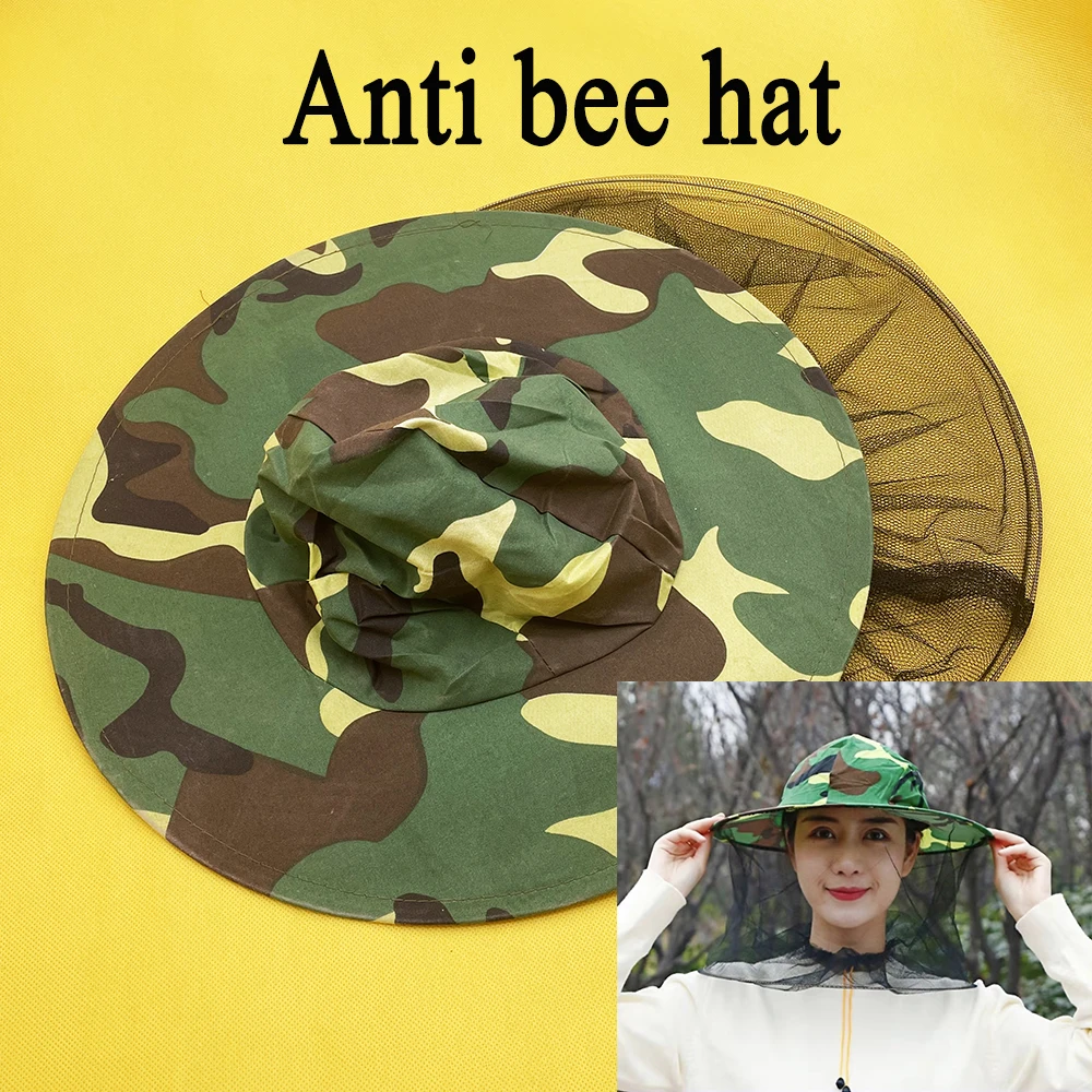 

3PCS Beekeeping Beekeeper Anti Bite Cover Face Special Breathable Veil Mesh Bee Camouflage Hat Cap Summer Protective Tool