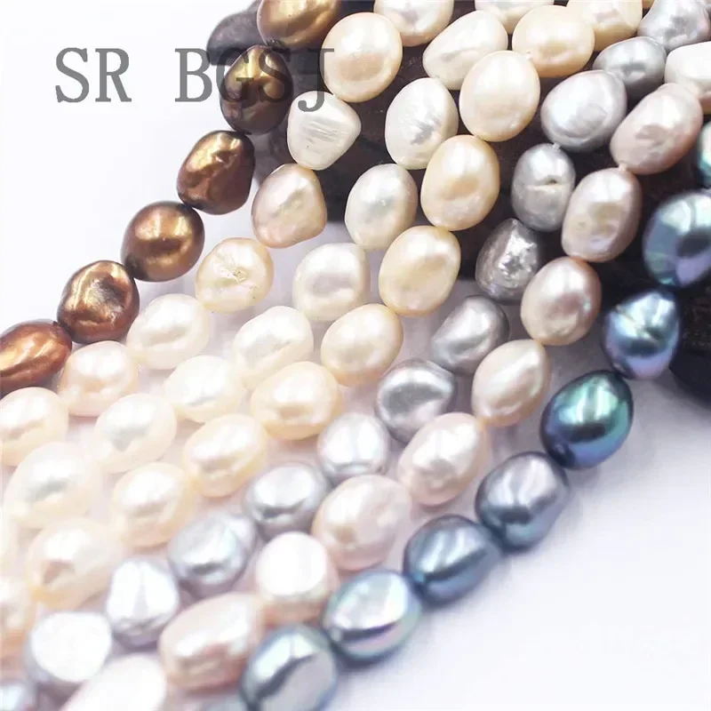 BGSJ  10x12mm Real Wholesale Baroque Potato Natural Pearl Freshwater Loose Beads 15