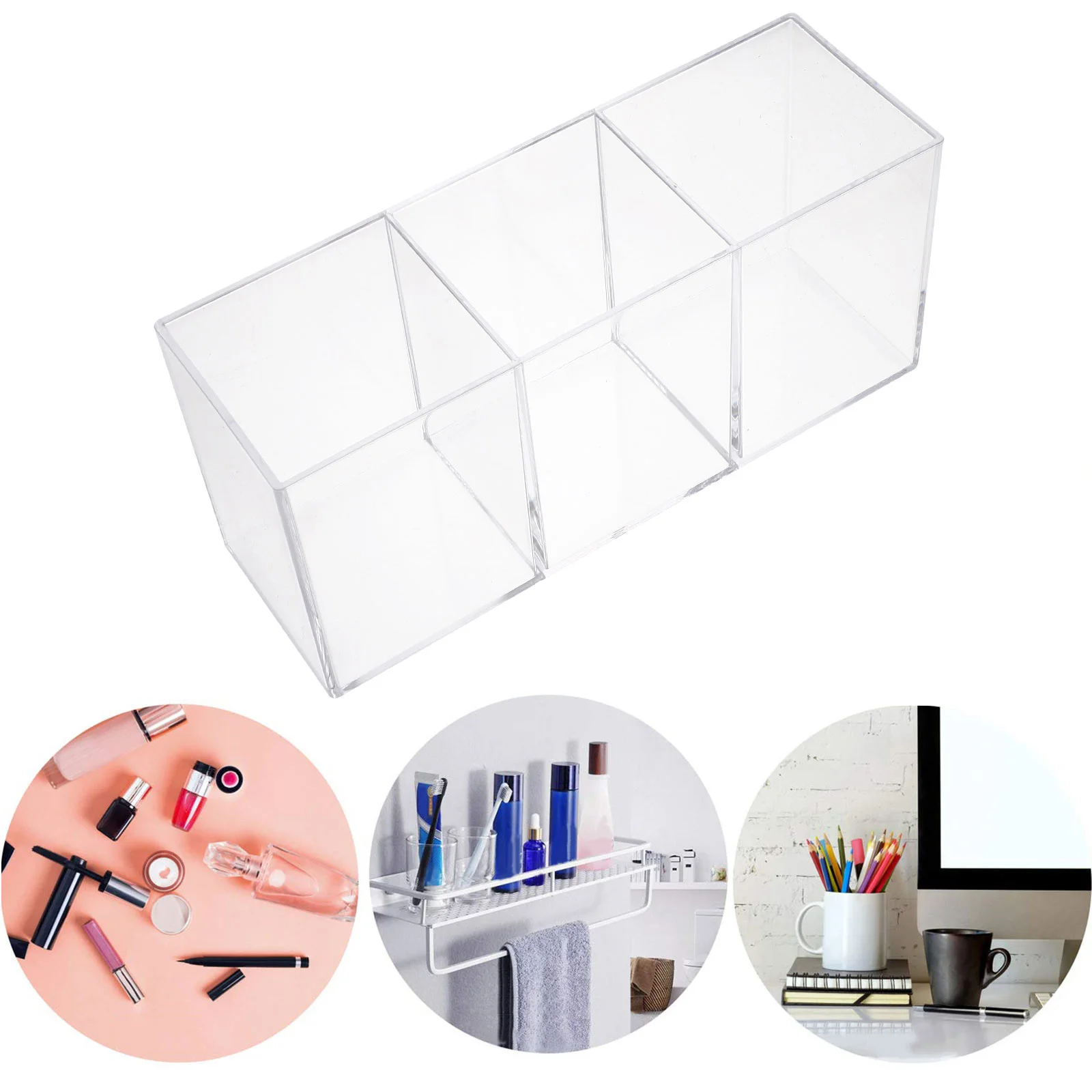 Aufbewahrungsschubladen, Acrylrohr, Schreibwaren, Eimer, Lippenstift-Etui, Halter, Gitter, transparenter Organizer, Büro, Reisen