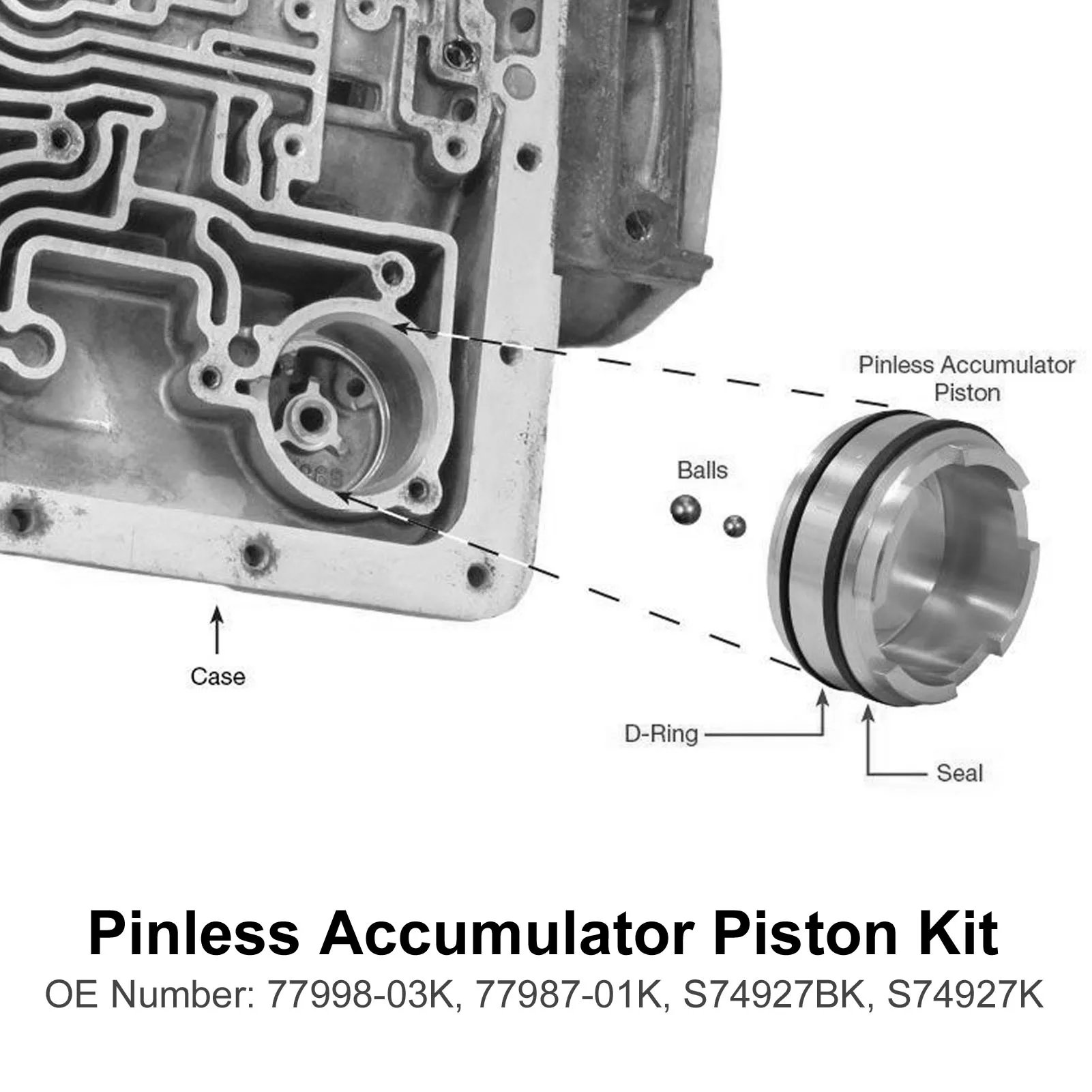 Pinless Accumulator Piston Kit 77998 03K Transmission Forward Energy Piston Set for 4L60E 4L65E 4L70E Transmission