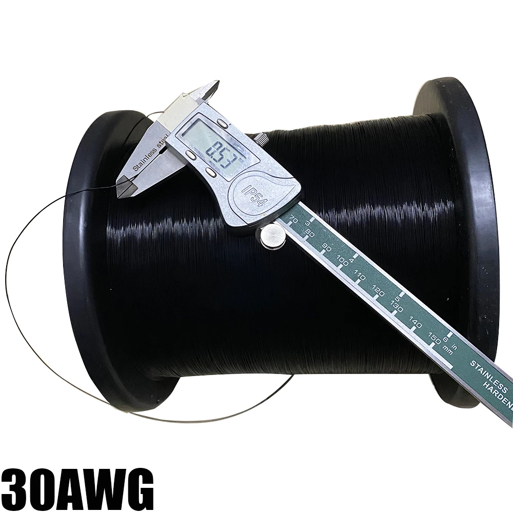 30AWG Mounting Wire Ultra-fine Special Fine Cable  Black Grey Red FEP High Temperature Multi-strand Electronic Wire