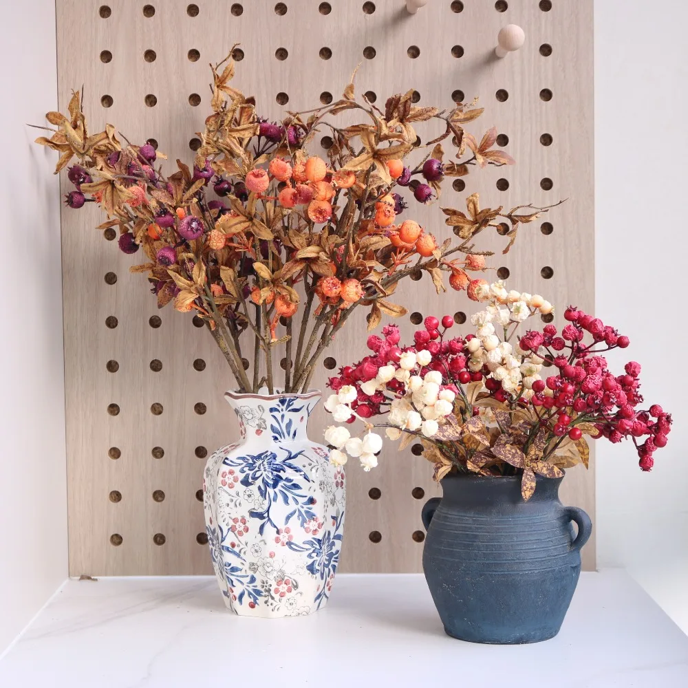 

Simulated Berries Short Branch Red Fruit for Home Decoration Artificial Plants and Fruits for Christmas and Festival Decor
