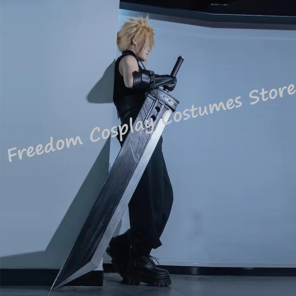 Game Final Cosplay Fantasy Cloud Strife Costume Fantasia FF7 Adult Men Vest Pants Belt Wig Outfits Halloween Carnival Party Suit