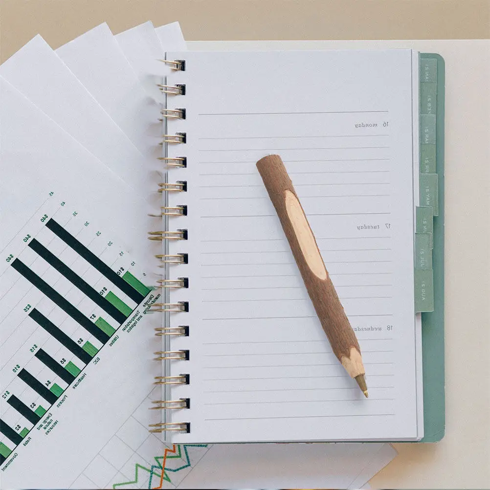 

10Pcs Wooden Ballpoint Pens Creative Stylish Tree Bark Texture Portable Writing Pens Smooth Writing Tool for Study Office Daily