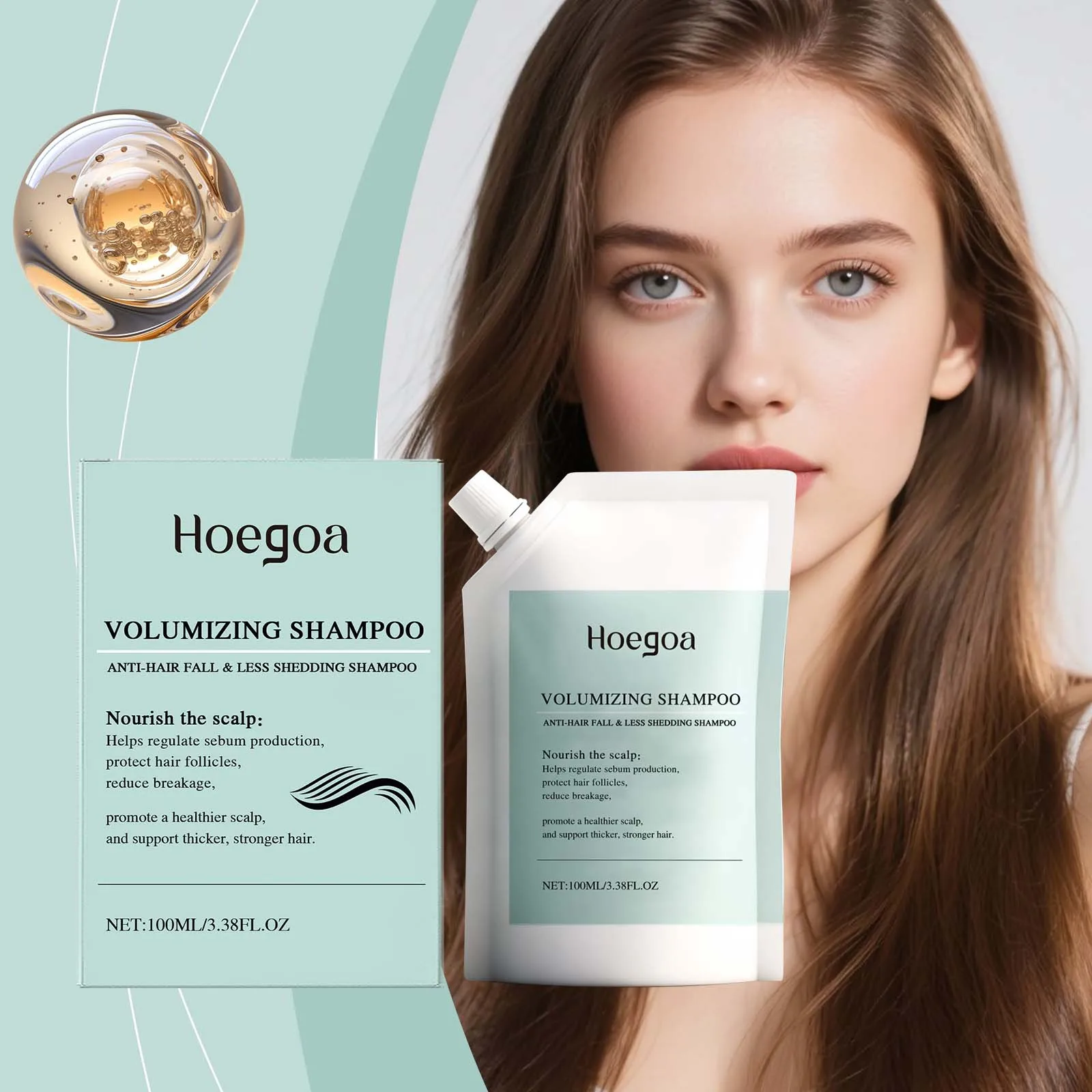 شامبو رقيق للتحكم في زيت إكليل الجبل، تنظيف عميق لفروة الرأس، إزالة القشرة، إصلاح الشعر التالف، تقليل الأوساخ، شامبو مغذي