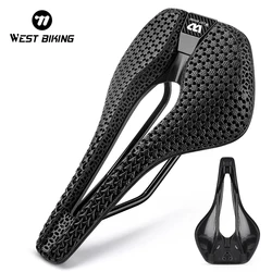 WEST BIKING Carbon 3D Printed Bike Saddle Ultralight MTB Bicycle Seat For Men Women Road Bike Racing Triathlon Bicycle Saddle