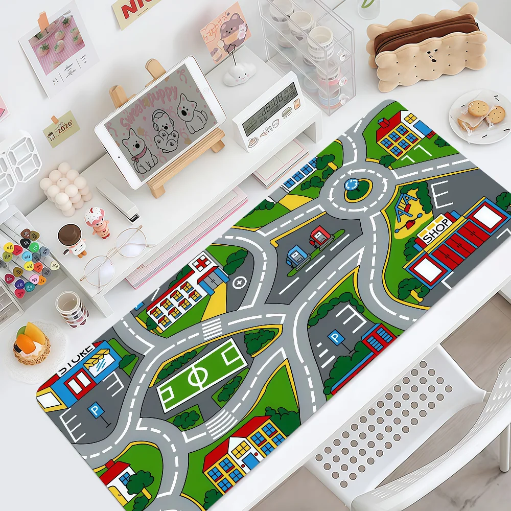 Cartoon Game Road City Mouse Pad MousePad Non-slip Lockedge Office Student Gaming Thickened Large Writing Pad Cushion