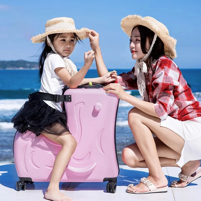 Cute Pony Cartoon Children Rolling Luggage Spinner Suitcase Wheels Students Multifunction Trolley Kids Travel Bag