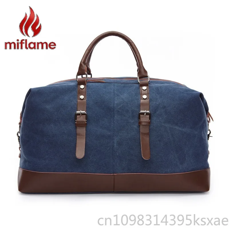 

Vintage Canvas Tote Bag Large Capacity Travel Duffel Weekender Carry On Outdoor Shoulder Crossbody Bag