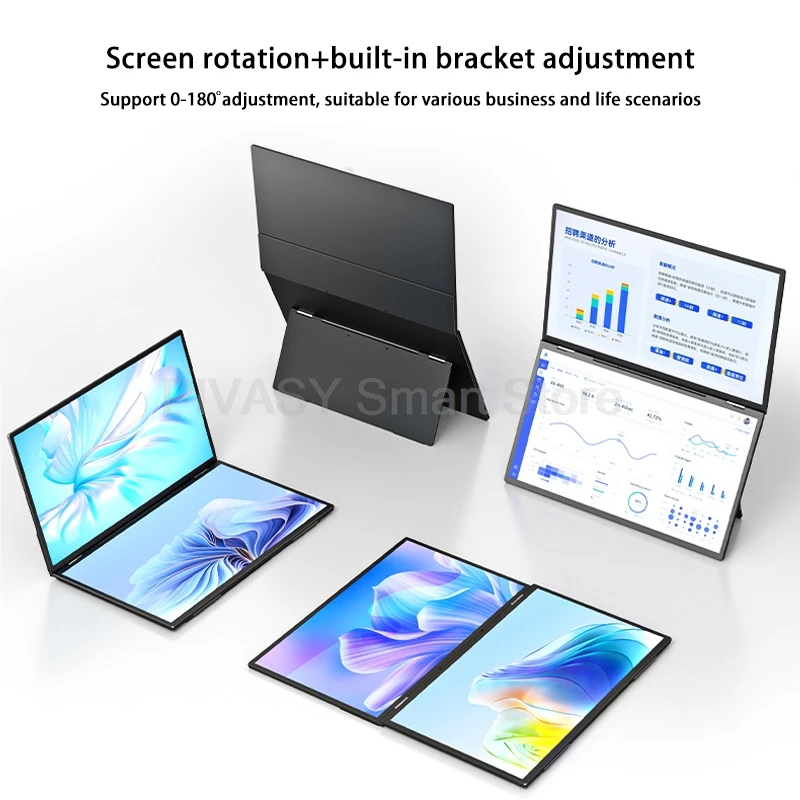Monitor portátil de doble pantalla de 21,5 pulgadas para comercio en existencias, PC para juegos de oficina, expansión de pantalla secundaria, 120Hz, 100% panel IPS RGB - Image 5
