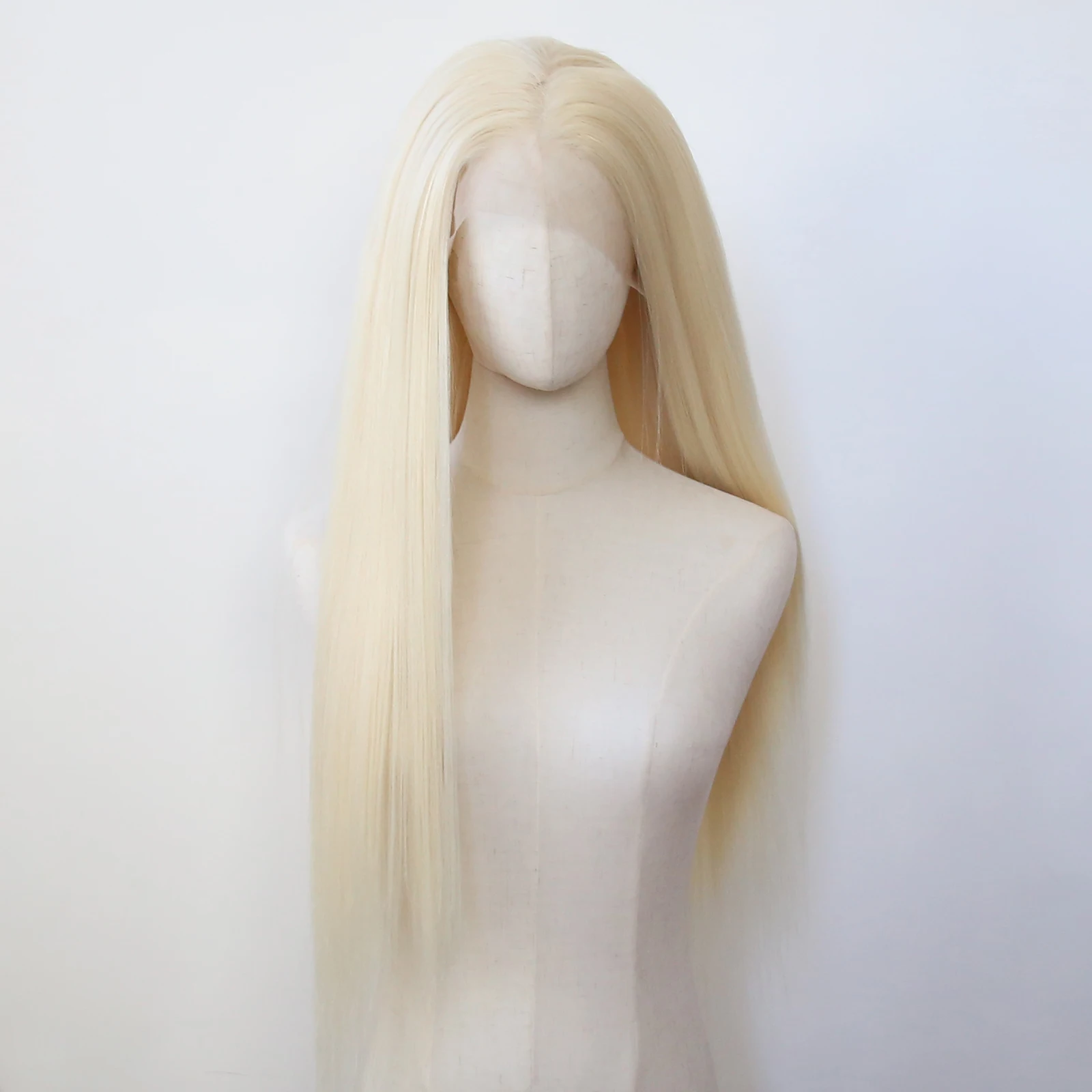 Blonde Yaki Straight Synthetic Lace Front Wig Long Kinky Straight Lace Front Synthetic Wig Pre Plucked Natural Hairline