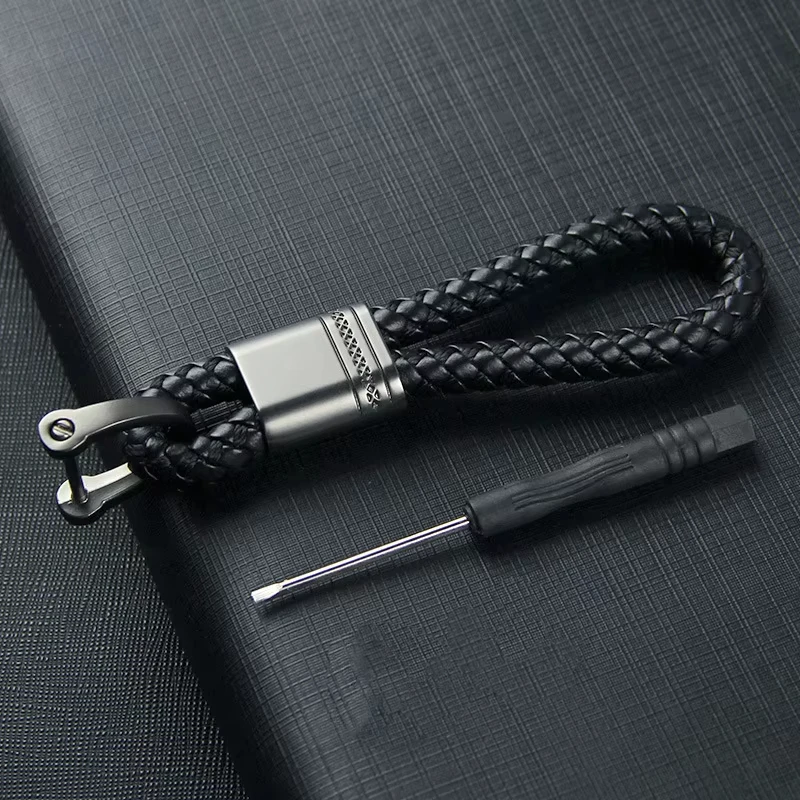 Hand-Woven Leather Key Ring Car KeyChain Men Women Rope Key Chain Waist Keyring Charm Key Holder Gift Jewelry