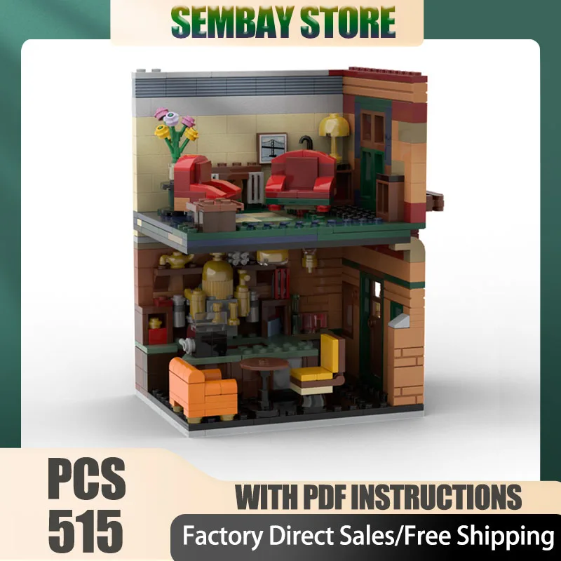 

Modular City Building Model Moc Building Bricks Modular Cafe Model Technology Blocks Christmas DIY Toy Construction Gifts
