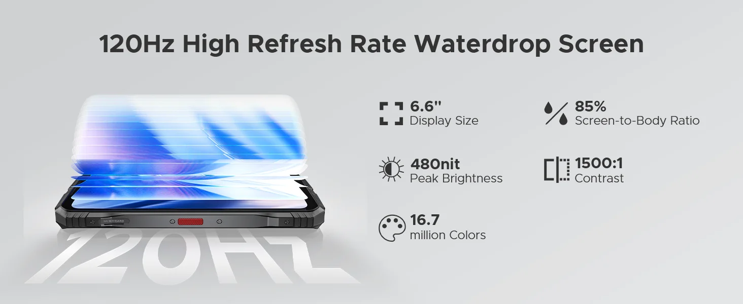 DOOGEE S118 Pro 5G Rugged Phone Dimensity 7050 10800mAh Battery 6.6'' FHD 120Hz 8GB 512GB 108MP AI Main Camera NFC Cell Phone