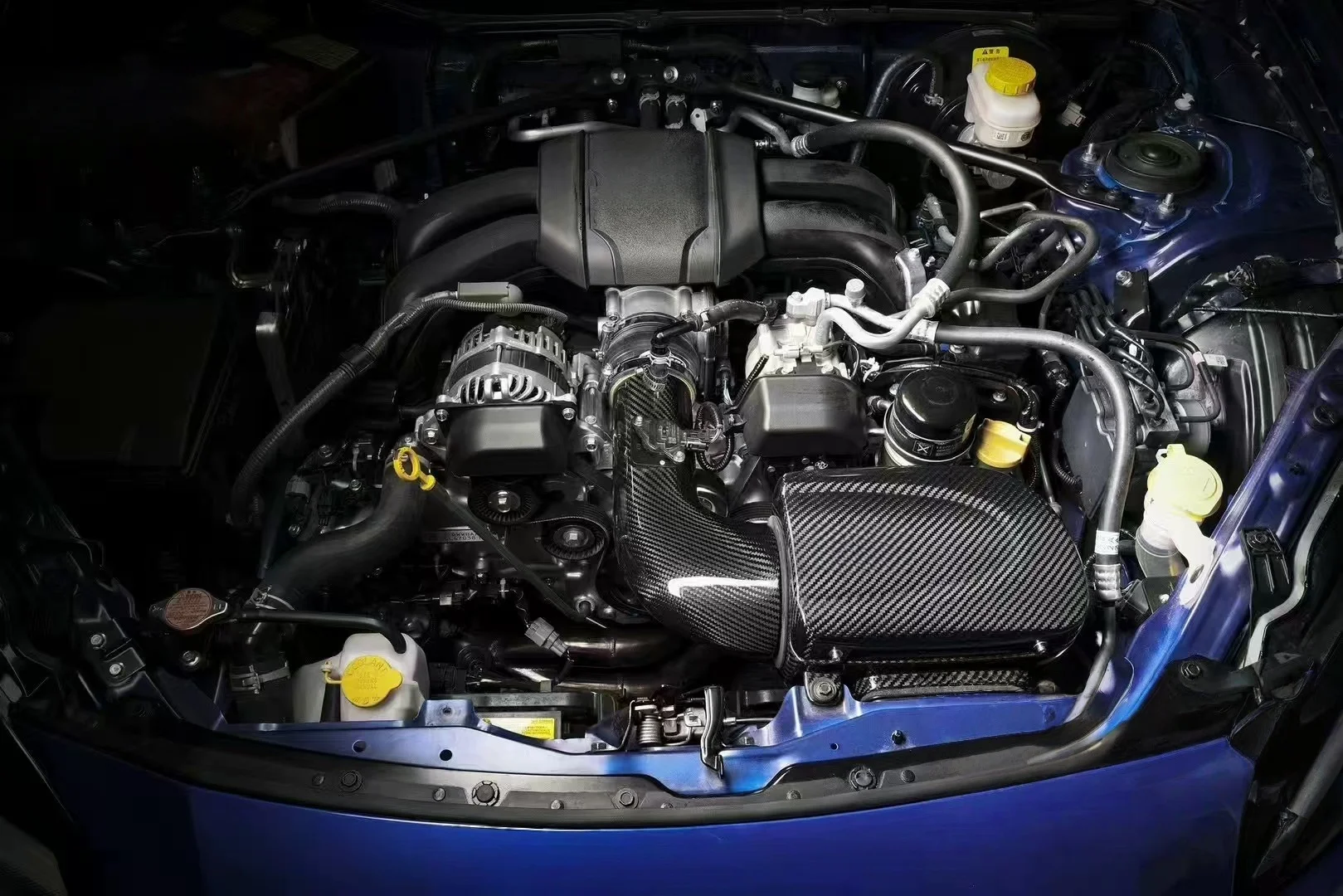 22- تحسين سرعة القيادة نظام مدخل ألياف الكربون الجاف الحقيقي لسوبارو BRZ (ZD8) 2.4L أنبوب دخول هواء المحرك