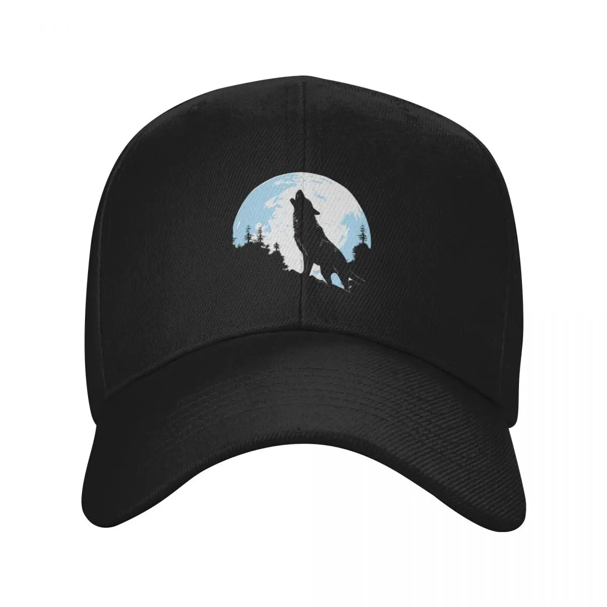 Howling Wolf Baseball Cap Hood Visor Snap Back Hat Caps For Women Men's