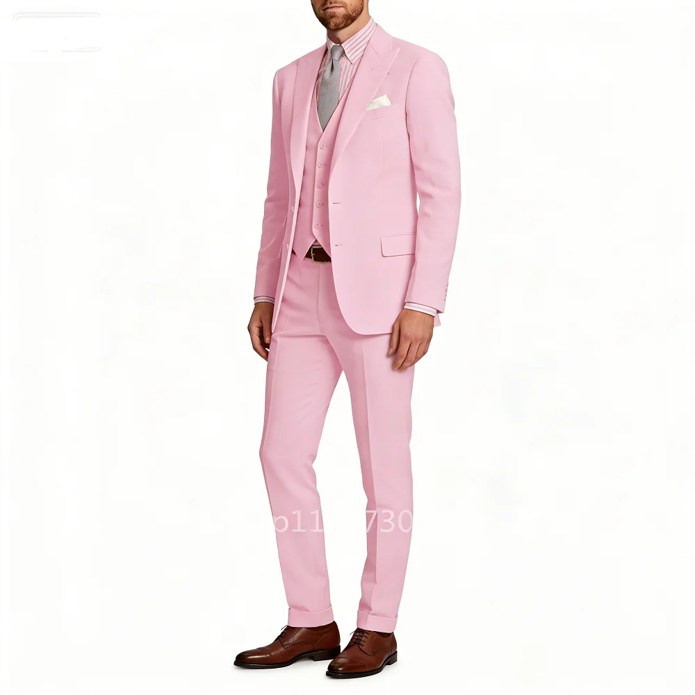 

Customized Men's 3-Piece Tuxedo Smoking Suit with Scarf Lapel Wedding Groomsmen Formal Party Blazer Terno Masculino