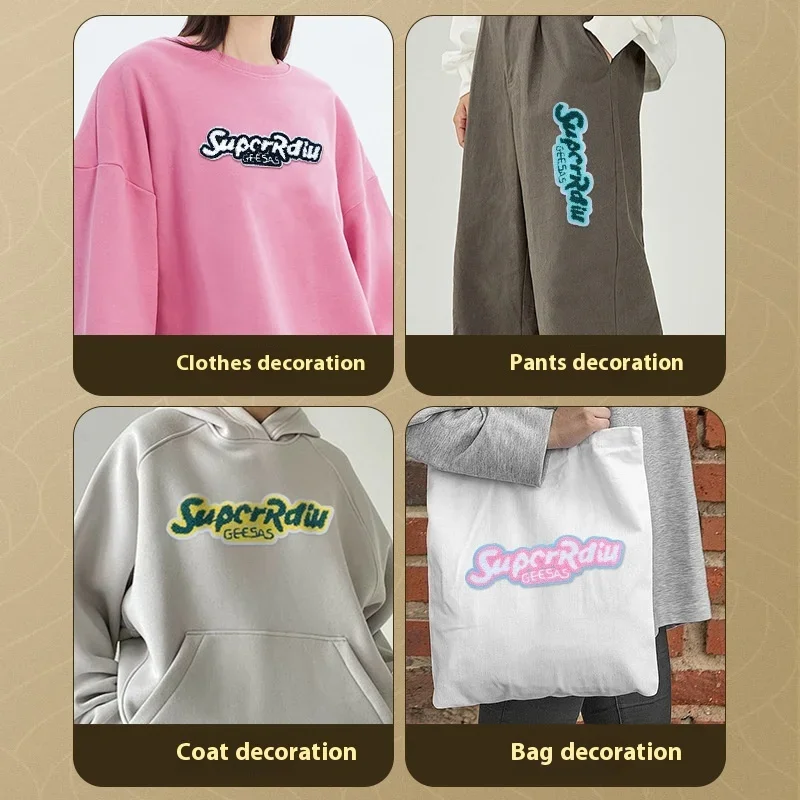 Computer Embroidery Towel Embroidery English Cloth Sticker DIY Luggage Clothing Accessories Multi-color Embroidery Patch Sticker