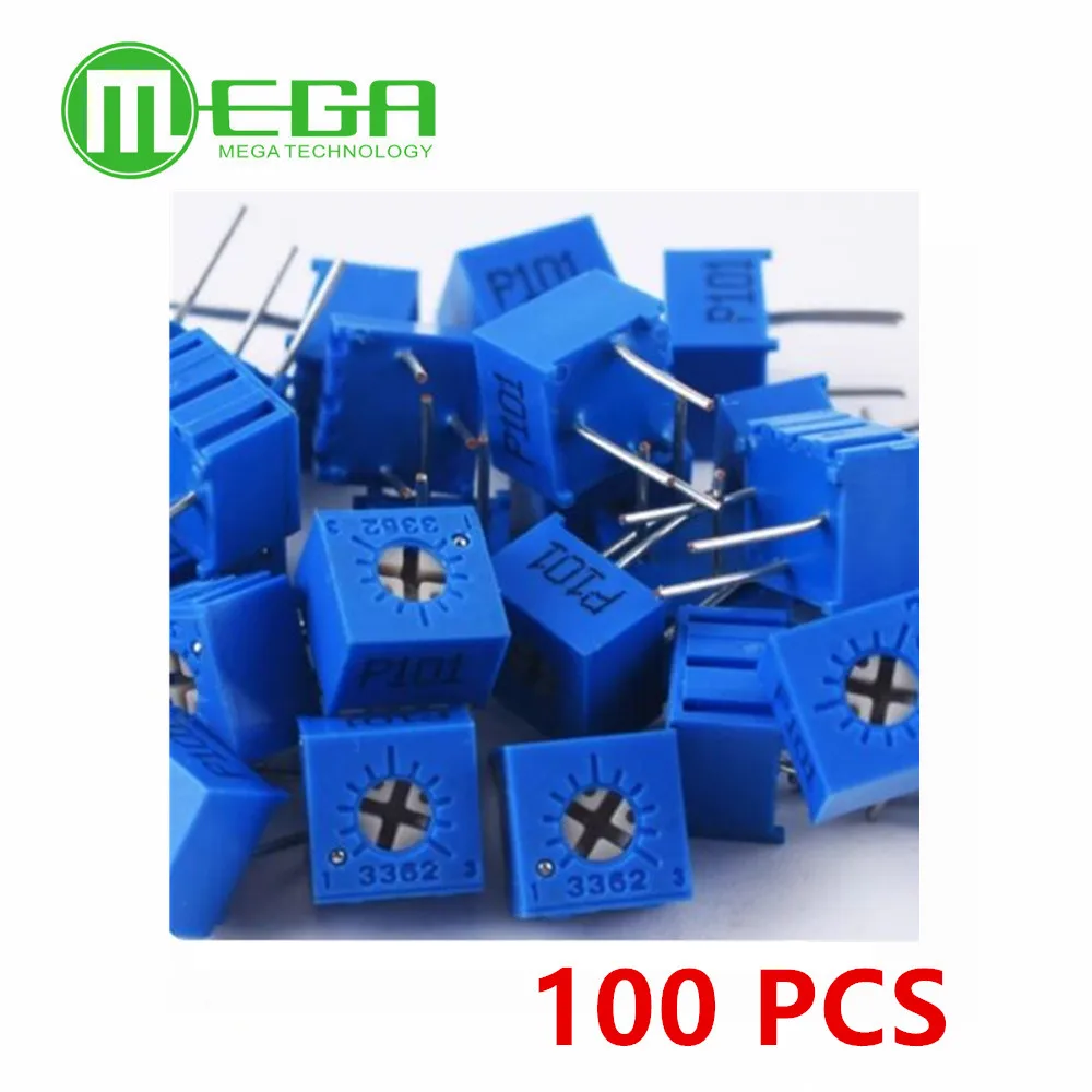 100PCS 3362P Trimpot Trimmer Potentiometer 1K 2K 5K 50K 100K 200K 500K 1M