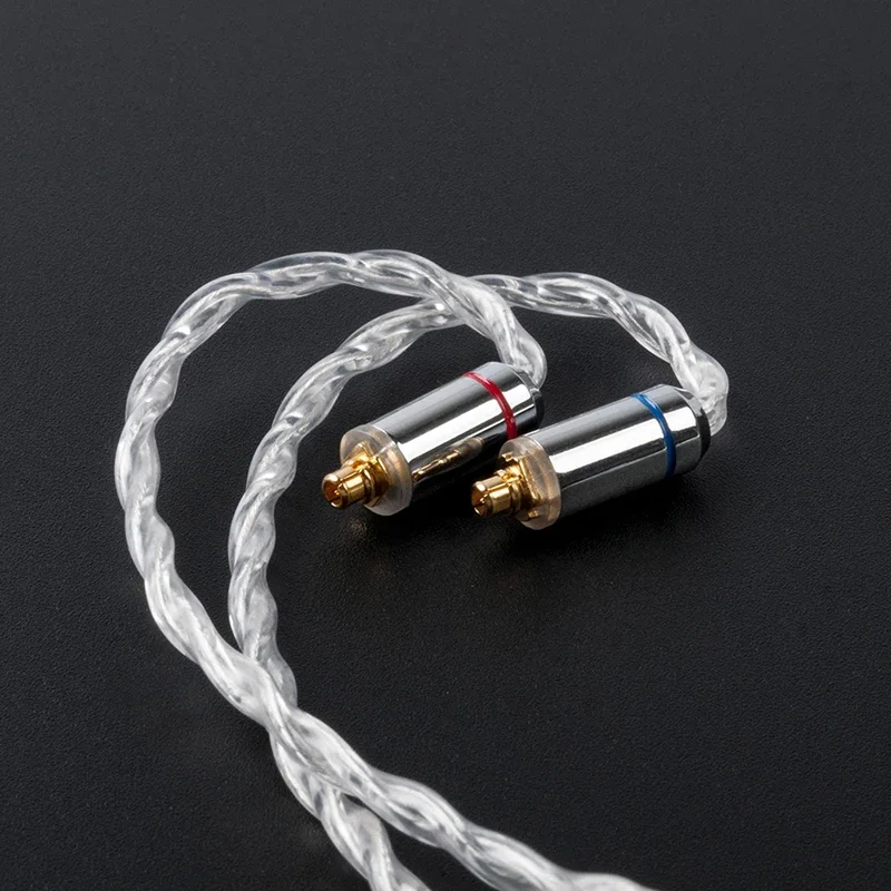 KBEAR Cavo per auricolari di aggiornamento flagship in argento sterling trasparente intrecciato a mano disponibile in spine da 4,4 mm/3,5 mm/2,5 mm